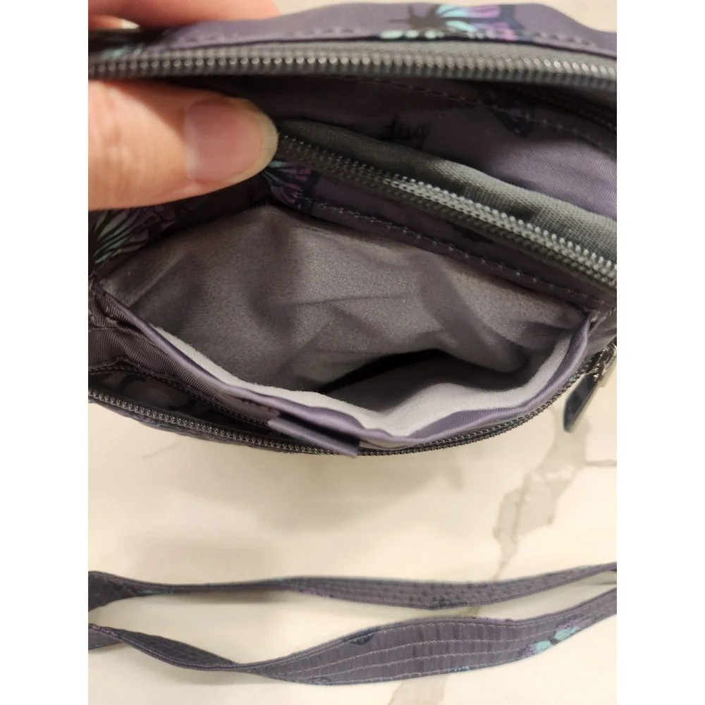 Lug Can Can XL Convertible Crossbody Bag, Purple Butterfly Polyester Lightweight